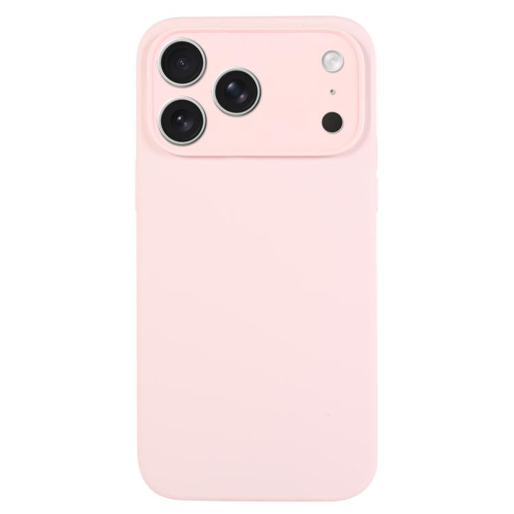 เคสโทรศัพท์ซิลิโคนเหลวสีเรียบรูพรุนละเอียด สำหรับ iPhone 17 Pro