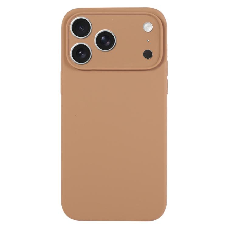 เคสโทรศัพท์ซิลิโคนเหลวสีเรียบรูพรุนละเอียด สำหรับ iPhone 17 Pro