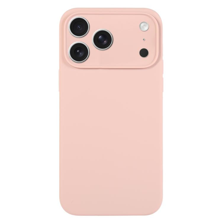 เคสโทรศัพท์ซิลิโคนเหลวสีเรียบรูพรุนละเอียด สำหรับ iPhone 17 Pro
