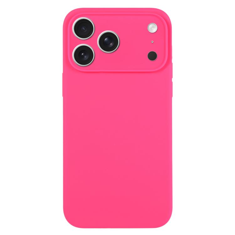 เคสโทรศัพท์ซิลิโคนเหลวสีเรียบรูพรุนละเอียด สำหรับ iPhone 17 Pro