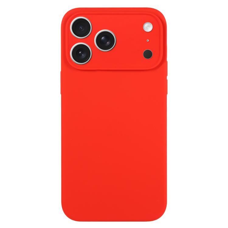 เคสโทรศัพท์ซิลิโคนเหลวสีเรียบรูพรุนละเอียด สำหรับ iPhone 17 Pro