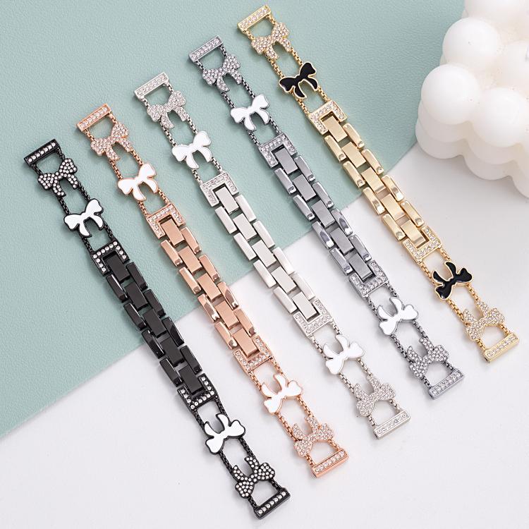 สายรัดนาฬิกาโลหะเพชรรูปโบว์โบกนอต xDfind สำหรับ Apple Watch ขนาด 42 / 44 / 45 / 46 / 49 มม. สำหรับ Apple Watch ขนาด 38 / 40 / 41 / S11 42 มม.