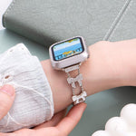 สายรัดนาฬิกาโลหะเพชรรูปโบว์โบกนอต xDfind สำหรับ Apple Watch ขนาด 42 / 44 / 45 / 46 / 49 มม. สำหรับ Apple Watch ขนาด 38 / 40 / 41 / S11 42 มม.