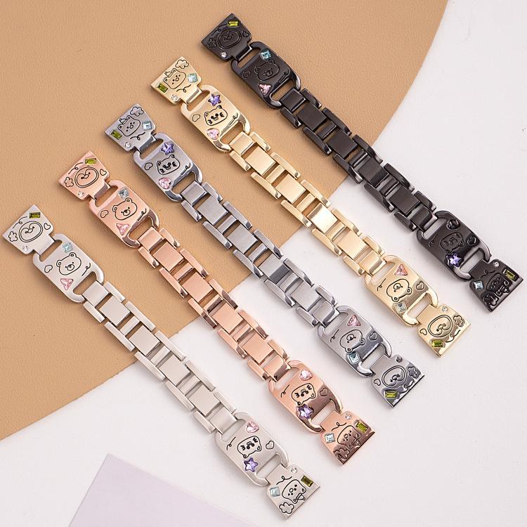 สายรัดนาฬิกาโลหะเพชรรูปสวนสัตว์สุขสันต์ xDfind สำหรับ Apple Watch ขนาด 42 / 44 / 45 / 46 / 49 มม. สำหรับ Apple Watch ขนาด 38 / 40 / 41 / S11 42 มม.