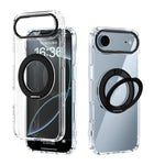 ABEEL MagSafe Q-LUCK Pivot Bracket Transparent Phone Case, For iPhone 17 Pro Max, For iPhone 17 Pro, For iPhone 17, For iPhone Air, For iPhone 16 Pro Max, For iPhone 16 Pro, For iPhone 16 Plus, For iPhone 16