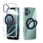 ABEEL MagSafe Q-LUCK Pivot Bracket Transparent Phone Case, For iPhone 17 Pro Max, For iPhone 17 Pro, For iPhone 17, For iPhone Air, For iPhone 16 Pro Max, For iPhone 16 Pro, For iPhone 16 Plus, For iPhone 16