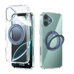 ABEEL MagSafe Q-LUCK Pivot Bracket Transparent Phone Case, For iPhone 17 Pro Max, For iPhone 17 Pro, For iPhone 17, For iPhone Air, For iPhone 16 Pro Max, For iPhone 16 Pro, For iPhone 16 Plus, For iPhone 16