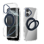 ABEEL MagSafe Q-LUCK Pivot Bracket Transparent Phone Case, For iPhone 17 Pro Max, For iPhone 17 Pro, For iPhone 17, For iPhone Air, For iPhone 16 Pro Max, For iPhone 16 Pro, For iPhone 16 Plus, For iPhone 16