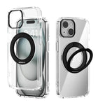 เคสโทรศัพท์โปร่งใส ABEEL MagSafe Q-LUCK Pivot Bracket สำหรับ iPhone 15 Pro Max, สำหรับ iPhone 15 Pro, สำหรับ iPhone 15 Plus, สำหรับ iPhone 15, สำหรับ iPhone 14 Plus, สำหรับ iPhone 14, สำหรับ iPhone 14 Pro, สำหรับ iPhone 14 Pro Max