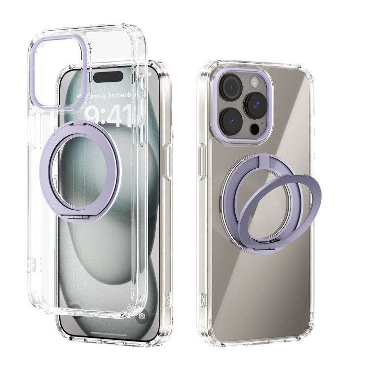 เคสโทรศัพท์โปร่งใส ABEEL MagSafe Q-LUCK ขาตั้งหมุน สำหรับ iPhone 13 Pro Max, iPhone 13 Pro, iPhone 13
