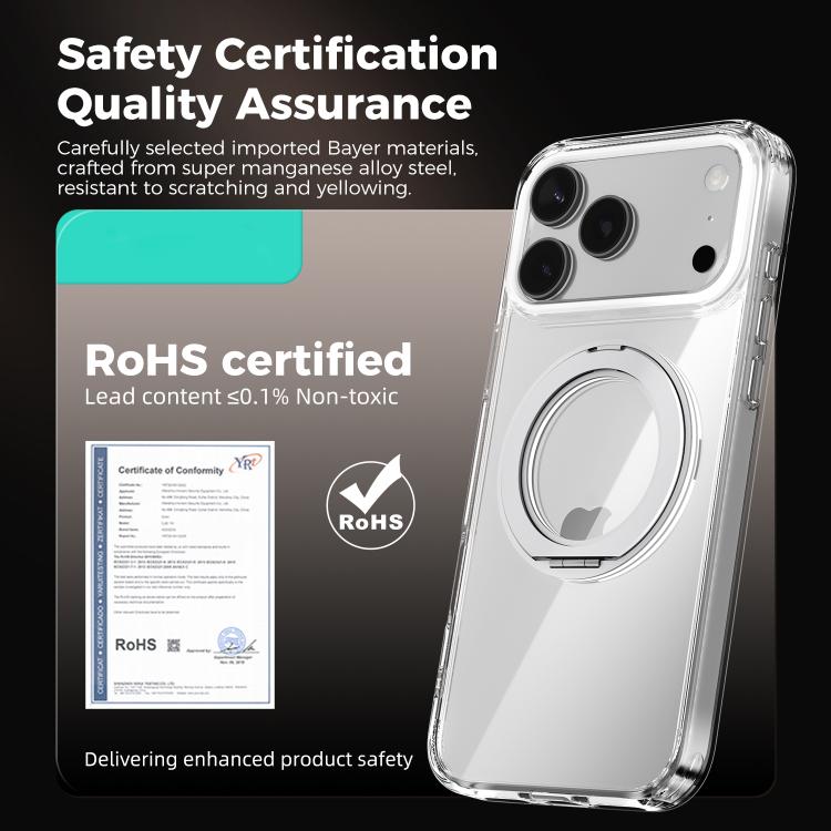 ABEEL MagSafe Q-LUCK Pivot Bracket Transparent Phone Case, For iPhone 17 Pro Max, For iPhone 17 Pro, For iPhone 17, For iPhone Air, For iPhone 16 Pro Max, For iPhone 16 Pro, For iPhone 16 Plus, For iPhone 16