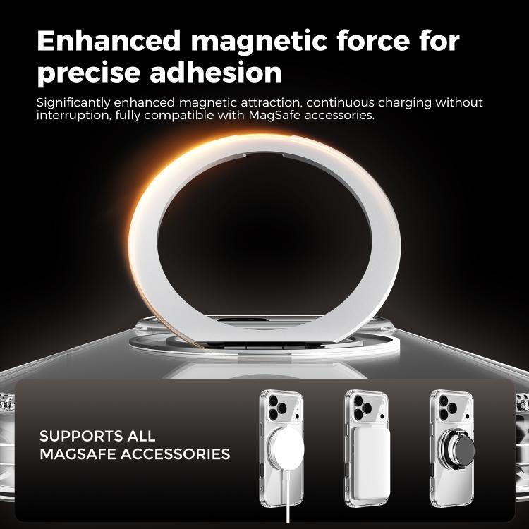 ABEEL MagSafe Q-LUCK Pivot Bracket Transparent Phone Case, For iPhone 17 Pro Max, For iPhone 17 Pro, For iPhone 17, For iPhone Air, For iPhone 16 Pro Max, For iPhone 16 Pro, For iPhone 16 Plus, For iPhone 16