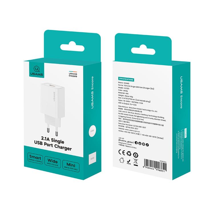ที่ชาร์จพอร์ต USB เดี่ยว USAMS CC326 T69 10.5W 2.1A, CC326