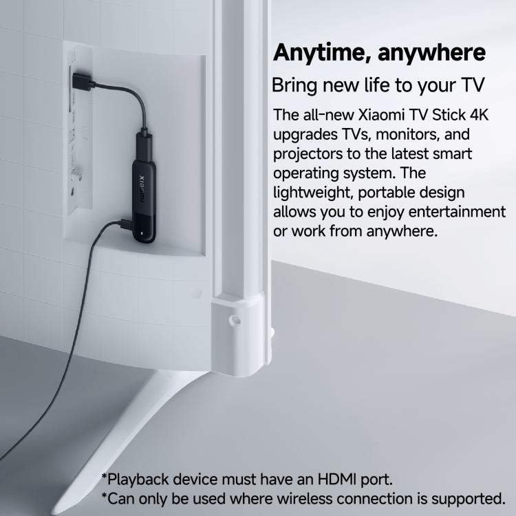 Xiaomi TV Stick รุ่นที่ 2 แท้ Quad Core Cortex-A55 4K Ultra HD WiFi6 สองย่านความถี่ Google TV Stick รุ่นทั่วโลก พร้อม Google Play, 2GB+8GB
