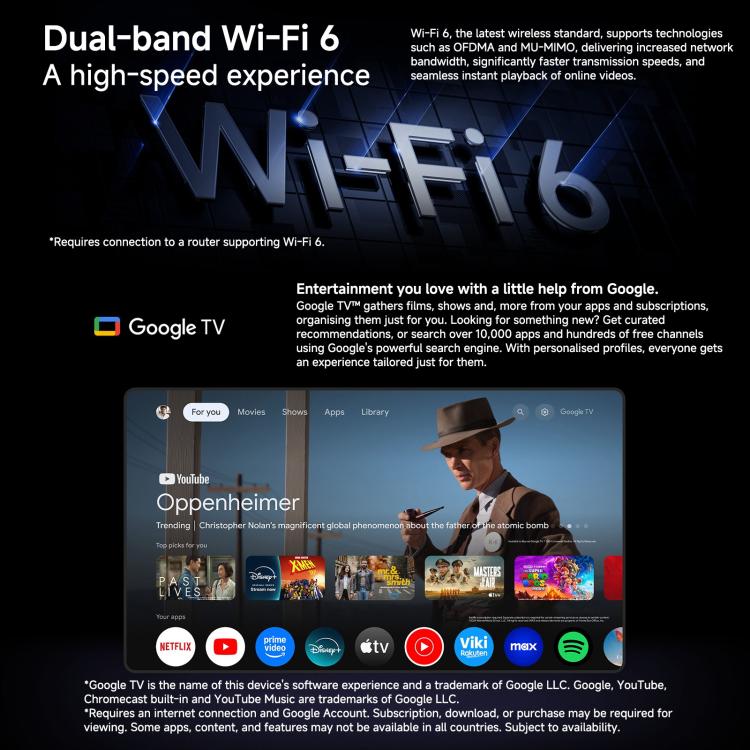 Xiaomi TV Stick รุ่นที่ 2 แท้ Quad Core Cortex-A55 4K Ultra HD WiFi6 สองย่านความถี่ Google TV Stick รุ่นทั่วโลก พร้อม Google Play, 2GB+8GB