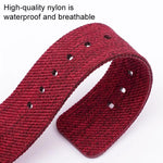 Stainless Steel Pin Buckle Nylon Woven Canvas Watch Band, 16mm, 18mm