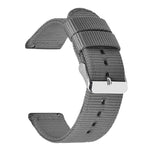 Stainless Steel Pin Buckle Solid Color Nylon Canvas Watch Band, 24mm