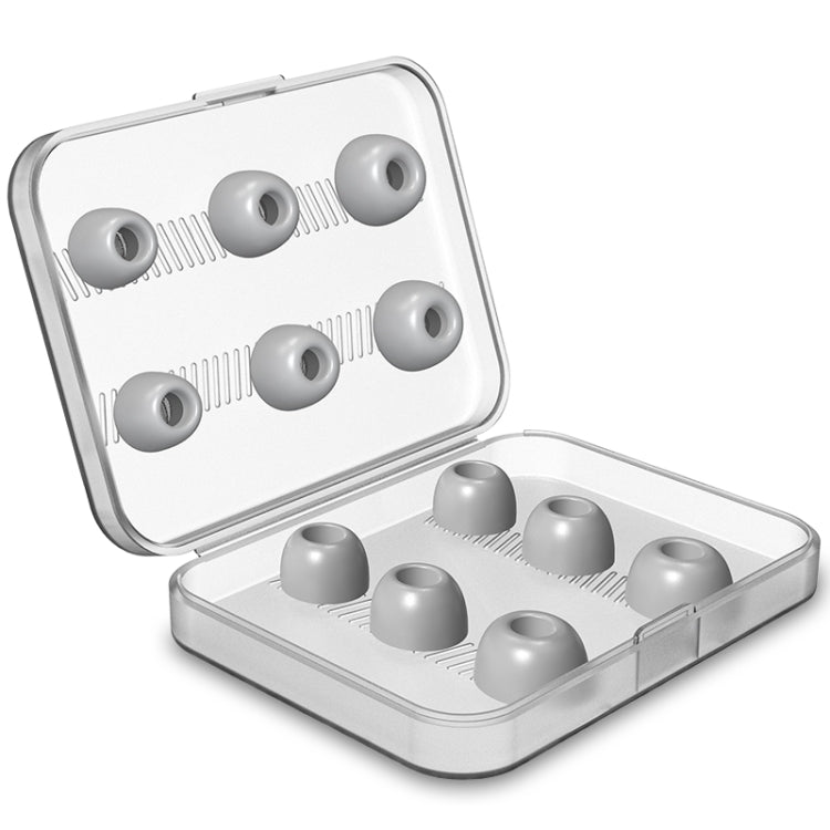 จุกหูฟังโฟมหน่วยความจำเปลี่ยนได้ 12 ชิ้น สำหรับ AirPods Pro พร้อมกล่องเก็บ สีเทาโฟมหน่วยความจำ
