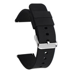 Stainless Steel Silver Pin Buckle Solid Color Silicone Waterproof Watch Band, 24mm