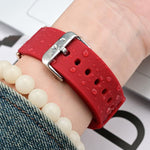 Stainless Steel Silver Pin Buckle Solid Color Silicone Waterproof Watch Band, 20mm, 21mm, 22mm