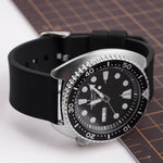 Stainless Steel Silver Pin Buckle Solid Color Silicone Waterproof Watch Band, 24mm