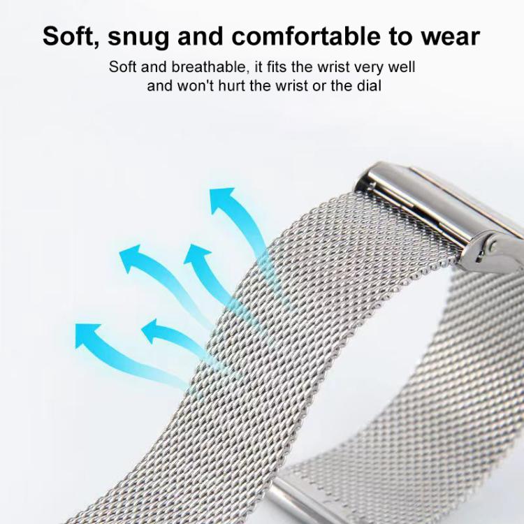 Milanese Buckle Stainless Steel Watch Band, 8mm, 10mm, 12mm, 13mm, 14mm, 15mm, 16mm, 17mm, 18mm