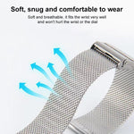 Milanese Buckle Stainless Steel Watch Band, 19mm, 20mm, 21mm, 22mm, 24mm