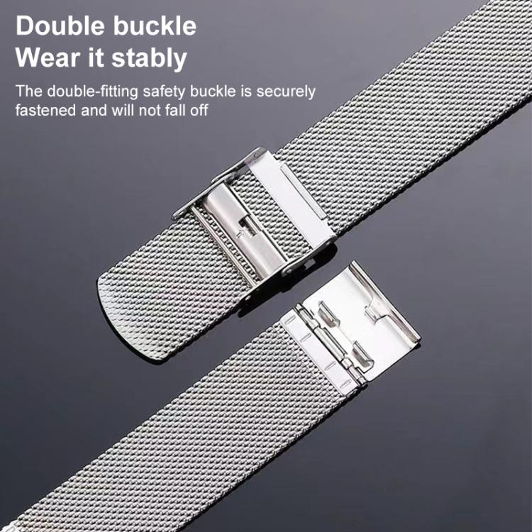 Milanese Buckle Stainless Steel Watch Band, 19mm, 20mm, 21mm, 22mm, 24mm