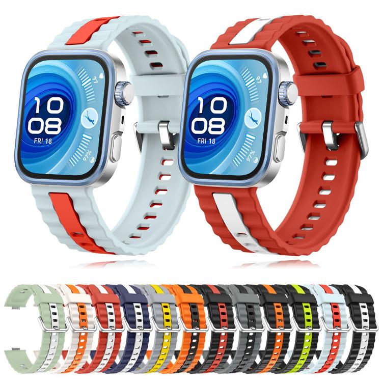 xDfind Sport Vertical Striped Two Color Silicone Watch Band, For Huawei Watch Fit 5 / Fit 5 Pro / Fit 4 Pro