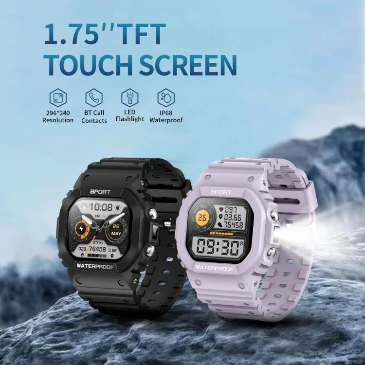 นาฬิกาอัจฉริยะกีฬาแบบหน้าจอสัมผัสเต็มรูปแบบ TFT 1.75 นิ้ว LC31 พร้อมบลูทูธและไฟฉาย