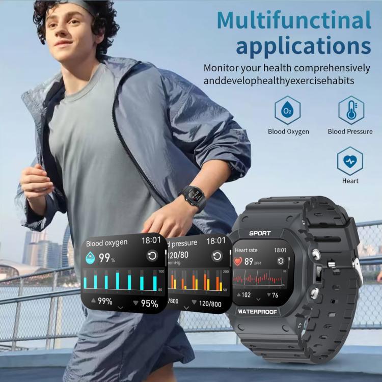 นาฬิกาอัจฉริยะกีฬาแบบหน้าจอสัมผัสเต็มรูปแบบ TFT 1.75 นิ้ว LC31 พร้อมบลูทูธและไฟฉาย