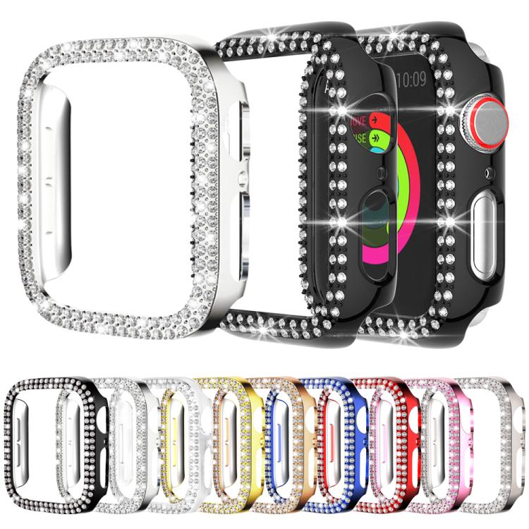 xDfind เคส PC รูปเพชรกลวงสองแถว สำหรับนาฬิกา Apple Watch Series 9 / 8 / 7 45 มม., สำหรับ Apple Watch Series 9 / 8 / 7 41 มม., สำหรับ Apple Watch Series 3 / 2 / 1 38 มม., สำหรับ Apple Watch Series 3 / 2 / 1 42 มม.