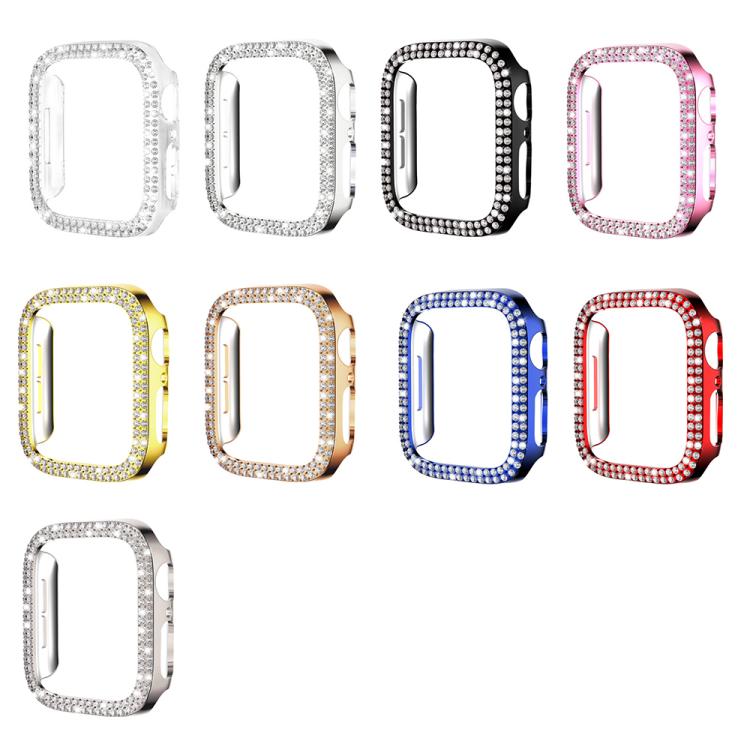 xDfind เคส PC รูปเพชรกลวงสองแถว สำหรับนาฬิกา Apple Watch Series 9 / 8 / 7 45 มม., สำหรับ Apple Watch Series 9 / 8 / 7 41 มม., สำหรับ Apple Watch Series 3 / 2 / 1 38 มม., สำหรับ Apple Watch Series 3 / 2 / 1 42 มม.