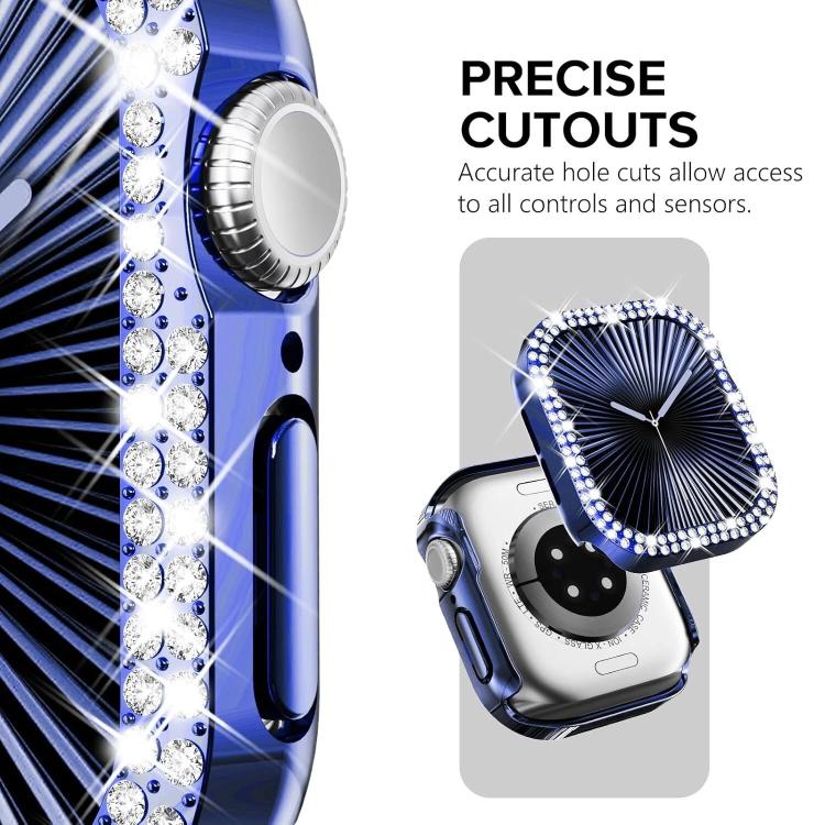 xDfind เคส PC รูปเพชรกลวงสองแถว สำหรับนาฬิกา Apple Watch Series 9 / 8 / 7 45 มม., สำหรับ Apple Watch Series 9 / 8 / 7 41 มม., สำหรับ Apple Watch Series 3 / 2 / 1 38 มม., สำหรับ Apple Watch Series 3 / 2 / 1 42 มม.