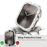 xDfind เคส PC รูปเพชรกลวงสองแถว สำหรับนาฬิกา Apple Watch Series 9 / 8 / 7 45 มม., สำหรับ Apple Watch Series 9 / 8 / 7 41 มม., สำหรับ Apple Watch Series 3 / 2 / 1 38 มม., สำหรับ Apple Watch Series 3 / 2 / 1 42 มม.