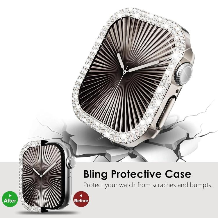 xDfind เคส PC รูปเพชรกลวงสองแถว สำหรับนาฬิกา Apple Watch Series 9 / 8 / 7 45 มม., สำหรับ Apple Watch Series 9 / 8 / 7 41 มม., สำหรับ Apple Watch Series 3 / 2 / 1 38 มม., สำหรับ Apple Watch Series 3 / 2 / 1 42 มม.