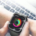 xDfind เคส PC รูปเพชรกลวงสองแถว สำหรับนาฬิกา Apple Watch Series 9 / 8 / 7 45 มม., สำหรับ Apple Watch Series 9 / 8 / 7 41 มม., สำหรับ Apple Watch Series 3 / 2 / 1 38 มม., สำหรับ Apple Watch Series 3 / 2 / 1 42 มม.