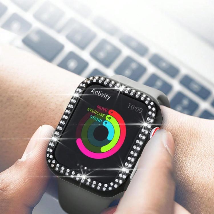 xDfind เคส PC รูปเพชรกลวงสองแถว สำหรับนาฬิกา Apple Watch Series 9 / 8 / 7 45 มม., สำหรับ Apple Watch Series 9 / 8 / 7 41 มม., สำหรับ Apple Watch Series 3 / 2 / 1 38 มม., สำหรับ Apple Watch Series 3 / 2 / 1 42 มม.