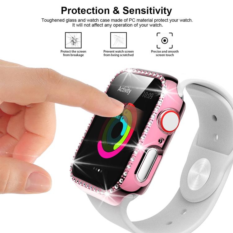 xDfind เคส PC รูปเพชรกลวงแถวเดียว สำหรับนาฬิกา Apple Watch Series 11 46 มม. / 10 46 มม., สำหรับ Apple Watch Series 11 42 มม. / 10 42 มม.