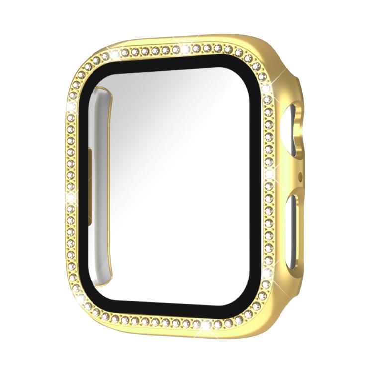 xDfind Single Row Diamond Tempered Glass Film Integrated PC Watch Case, For Apple Watch Series 44mm, For Apple Watch Series 40mm, For Apple Watch Series 11 46mm / 10 46mm, For Apple Watch Series 11 42mm / 10 42mm, For Apple Watch Ultra 3 / 2 / 1 49mm