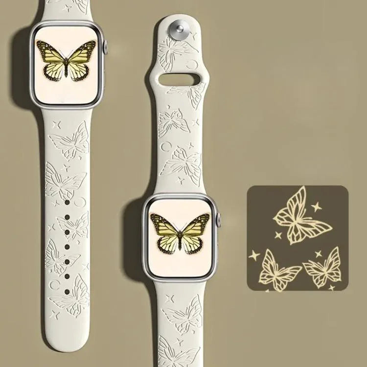 สายรัดนาฬิกาซิลิโคนสลักเลเซอร์ 3D xDfind สำหรับ Apple Watch 42 / 44 / 45 / 46 / 49 มม., สำหรับ Apple Watch 38 / 40 / 41 / S11 42 มม.