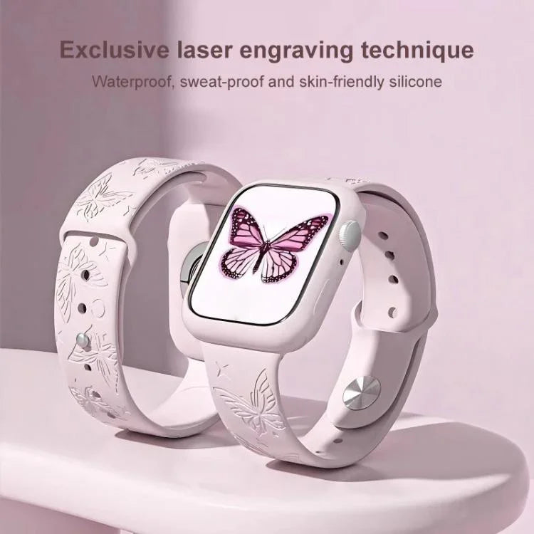สายรัดนาฬิกาซิลิโคนสลักเลเซอร์ 3D xDfind สำหรับ Apple Watch 42 / 44 / 45 / 46 / 49 มม., สำหรับ Apple Watch 38 / 40 / 41 / S11 42 มม.