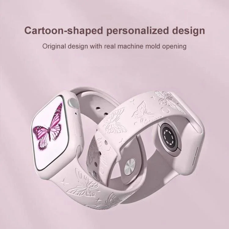 สายรัดนาฬิกาซิลิโคนสลักเลเซอร์ 3D xDfind สำหรับ Apple Watch 42 / 44 / 45 / 46 / 49 มม., สำหรับ Apple Watch 38 / 40 / 41 / S11 42 มม.
