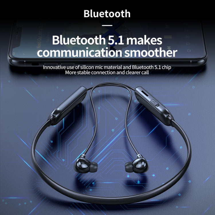 หูฟังบลูทูธ M60 8D เสียงรอบทิศทางแบบสวมคอ 5.1 รองรับโหมด MP3 และการ์ด TF