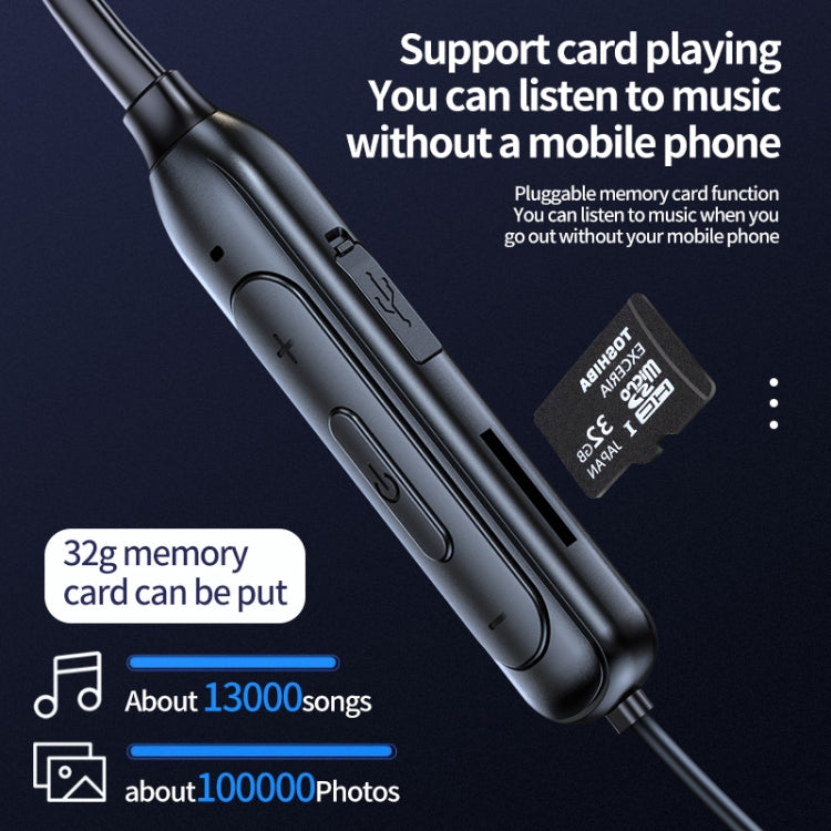 หูฟังบลูทูธ M60 8D เสียงรอบทิศทางแบบสวมคอ 5.1 รองรับโหมด MP3 และการ์ด TF