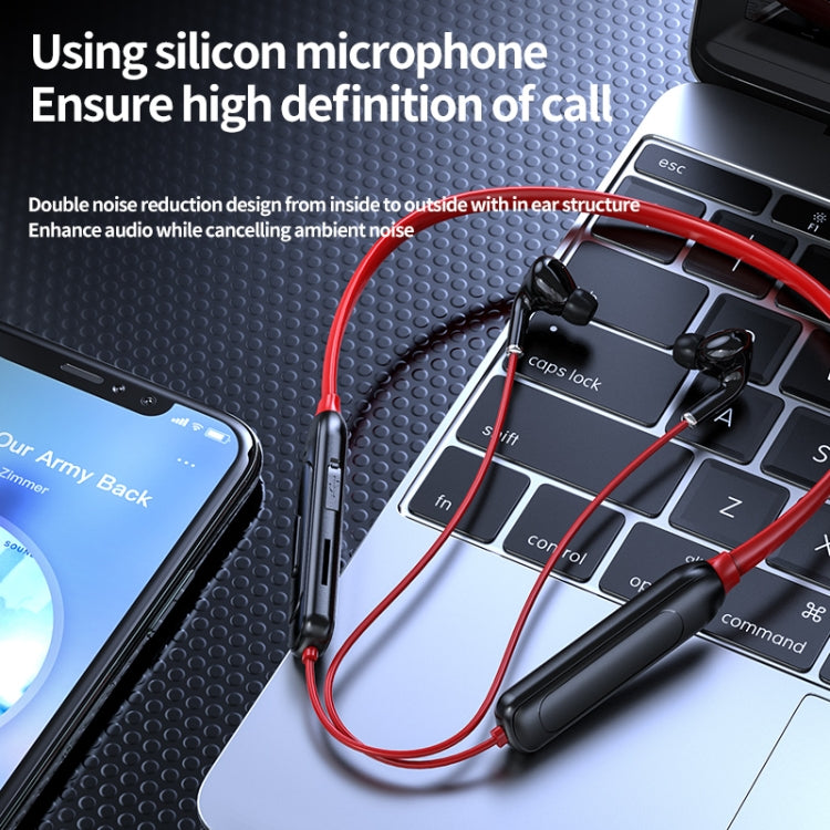 หูฟังบลูทูธ M60 8D เสียงรอบทิศทางแบบสวมคอ 5.1 รองรับโหมด MP3 และการ์ด TF