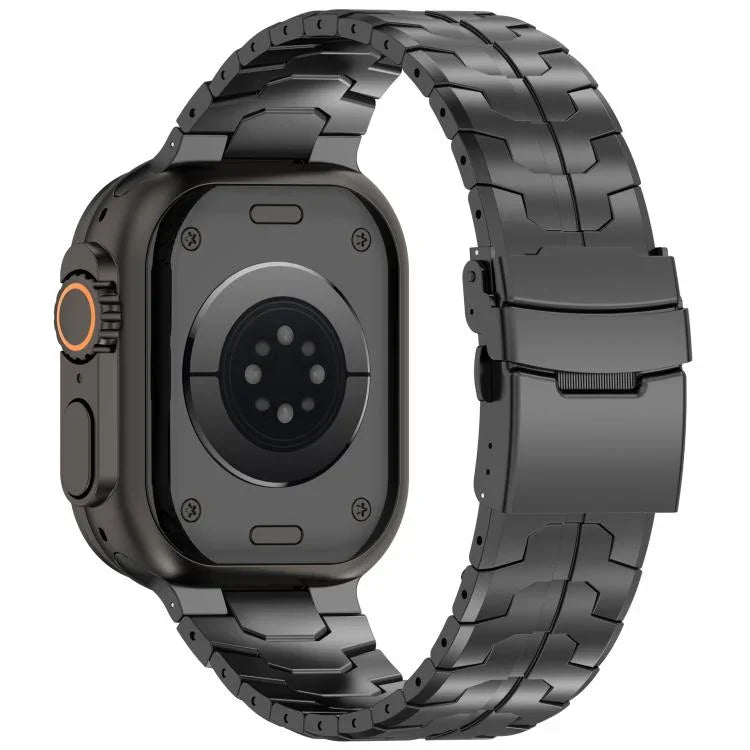 สายรัดนาฬิกาไทเทเนียมอัลลอยด์พร้อมหัวเข็มขัดนิรภัยถอดได้ สำหรับ Apple Watch 46 มม. / 49 มม. / 45 มม. / 44 มม., สำหรับ Apple Watch 42 มม. / 41 มม. / 40 มม. / 38 มม.