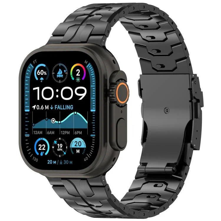 สายรัดนาฬิกาไทเทเนียมอัลลอยด์พร้อมหัวเข็มขัดนิรภัยถอดได้ สำหรับ Apple Watch 46 มม. / 49 มม. / 45 มม. / 44 มม., สำหรับ Apple Watch 42 มม. / 41 มม. / 40 มม. / 38 มม.