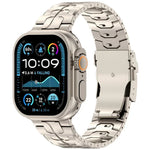 สายรัดนาฬิกาไทเทเนียมอัลลอยด์พร้อมหัวเข็มขัดนิรภัยถอดได้ สำหรับ Apple Watch 46 มม. / 49 มม. / 45 มม. / 44 มม., สำหรับ Apple Watch 42 มม. / 41 มม. / 40 มม. / 38 มม.