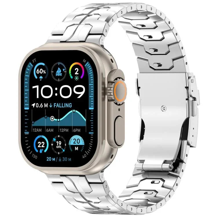 สายรัดนาฬิกาไทเทเนียมอัลลอยด์พร้อมหัวเข็มขัดนิรภัยถอดได้ สำหรับ Apple Watch 46 มม. / 49 มม. / 45 มม. / 44 มม., สำหรับ Apple Watch 42 มม. / 41 มม. / 40 มม. / 38 มม.